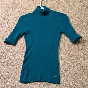 White House Black Market Teal Turtle Neck Sweater